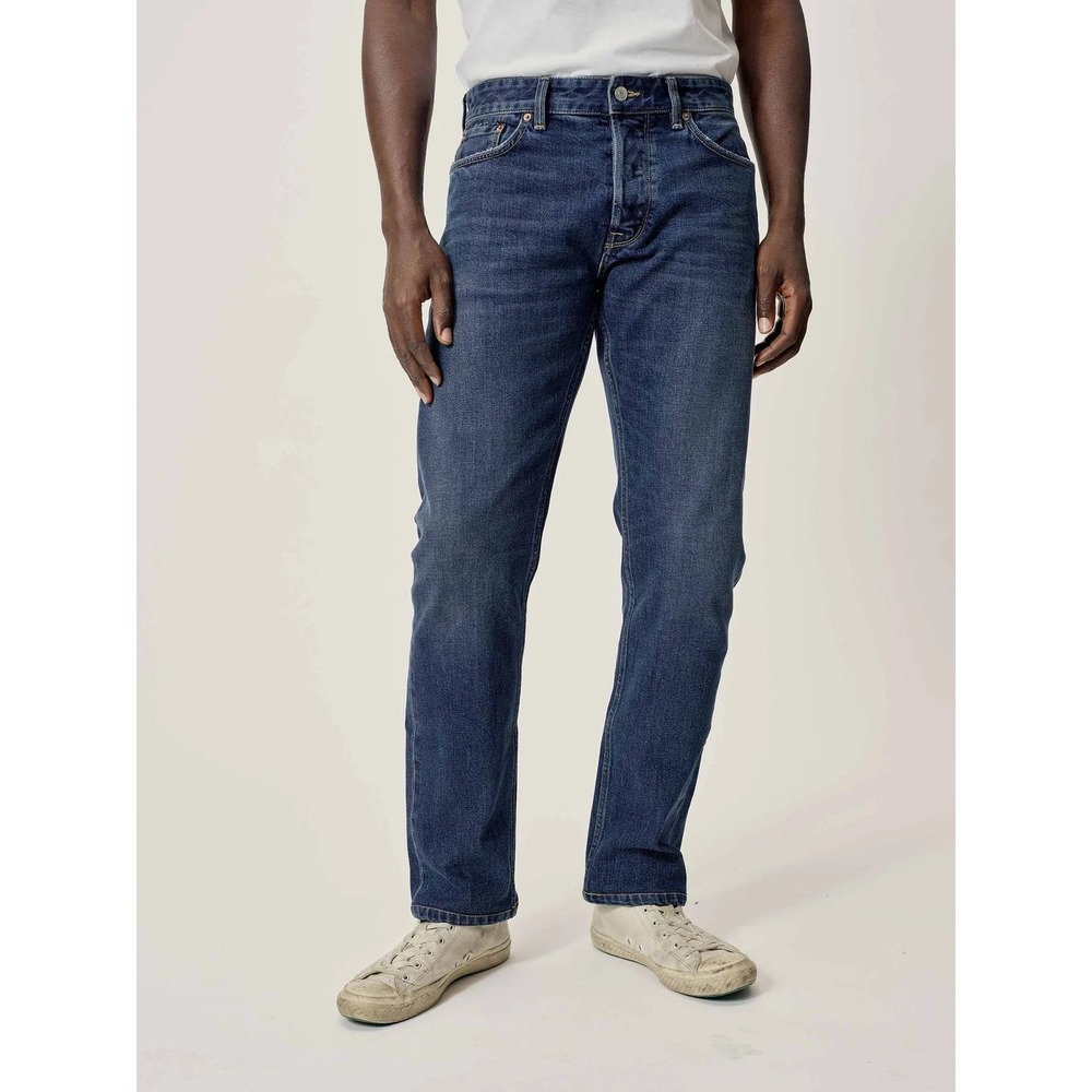 Buck Mason Ford Standard Jean Medium Wash Straight Leg Japanese Denim Men 34 NEW